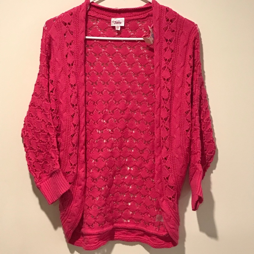New Justice Girls Pink Cardigan